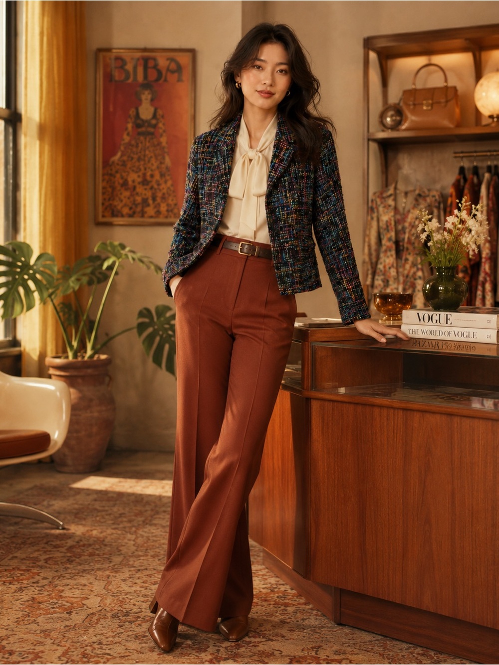 Josephine Chaus Multicolor Tweed Blazer Jacket Size 16